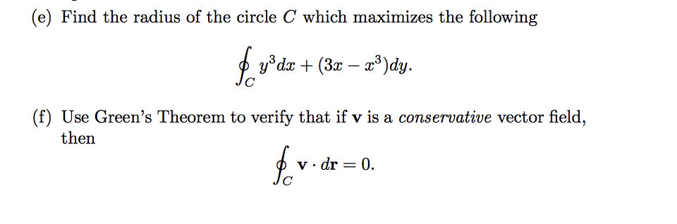 Solved (e) Find the radius of the circle C which maximizes | Chegg.com