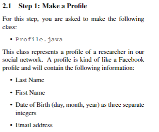 Solved 2.1 Step 1: Make a Profile For this step, you are | Chegg.com