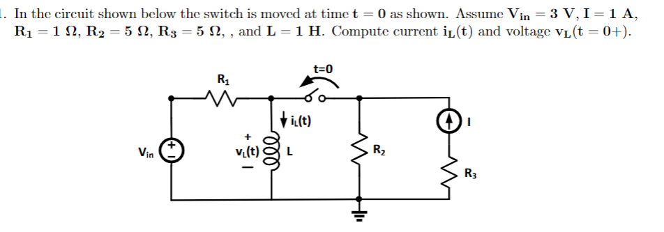 Solved In the circuit shown below the switch is moved at | Chegg.com