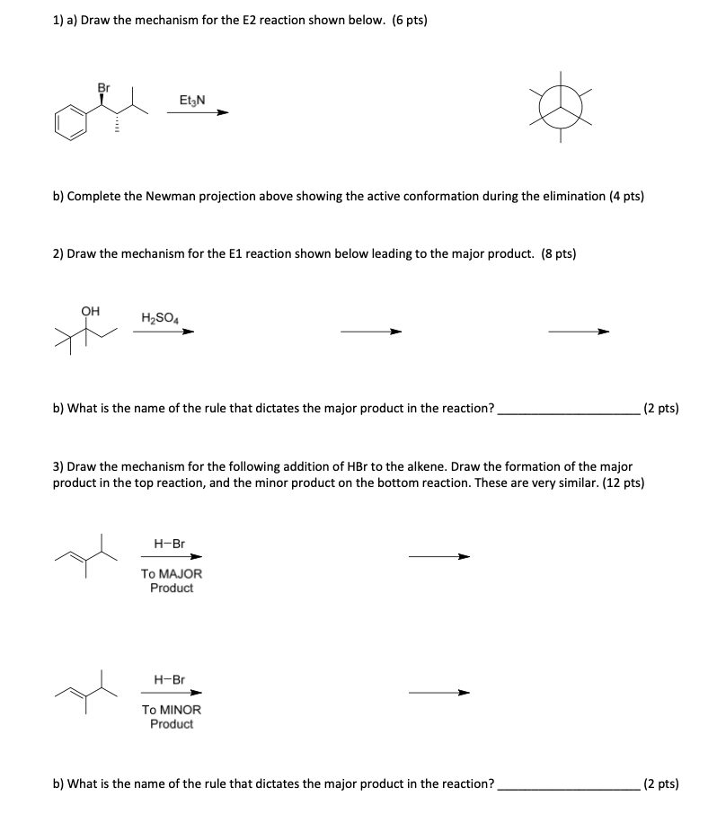 Solved Draw the mechanism for the E2 reaction shown below. | Chegg.com