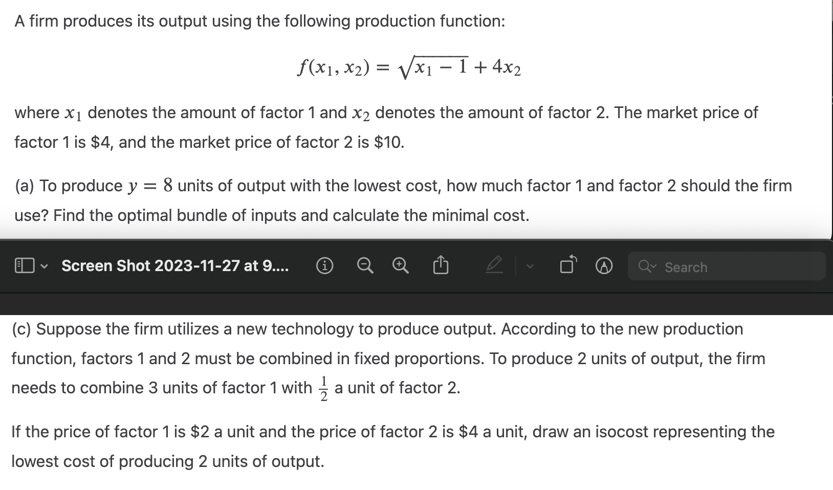 Solved A Firm Produces Its Output Using The Following | Chegg.com