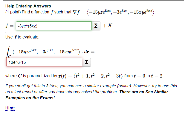 Solved (1 point) Find a function f such that | Chegg.com