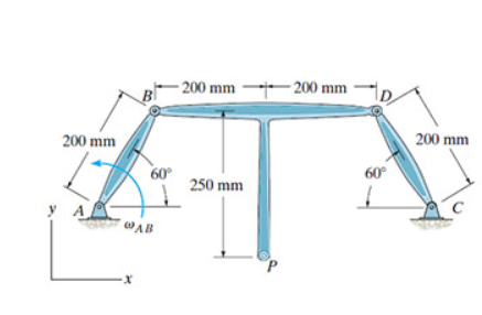 Solved Member AB is rotating at ωAB = 6.6 ﻿rad/s. ﻿1) | Chegg.com