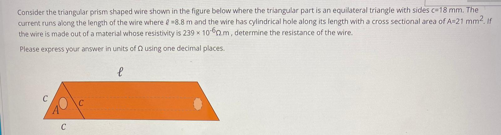 Solved Consider the triangular prism shaped wire shown in | Chegg.com