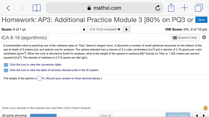 Solved mathxl.com Homework: AP3: Additional Practice Module | Chegg.com