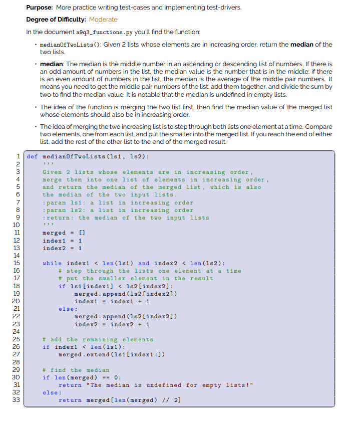 Solved Purpose: More practice writing test-cases and | Chegg.com