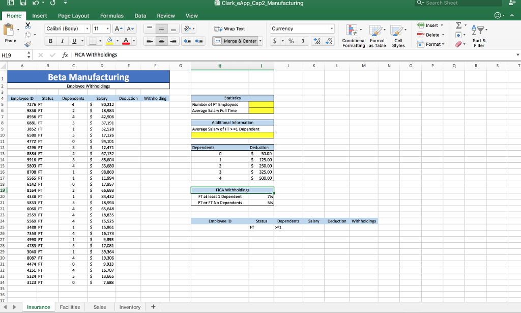 Clark eApp Cap2 Manufacturing Search Sheet Home | Chegg.com