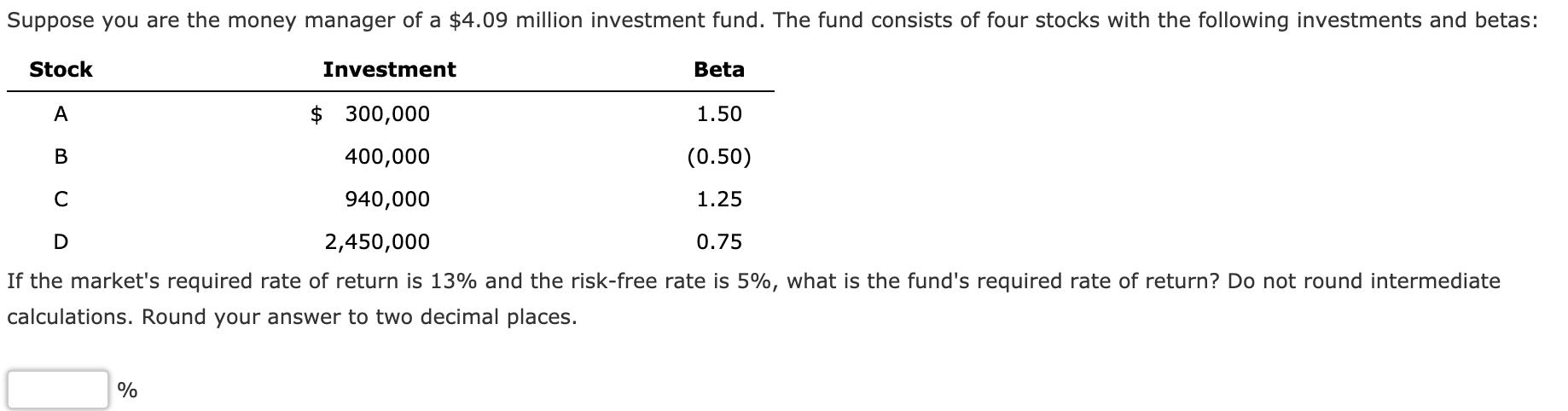 Solved Suppose You Are The Money Manager Of A $4.09 Million | Chegg.com