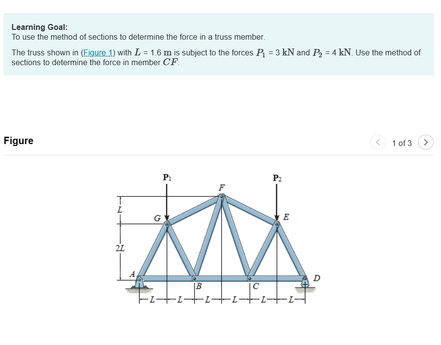 Solved Learning Goal: To use the method of sections to | Chegg.com