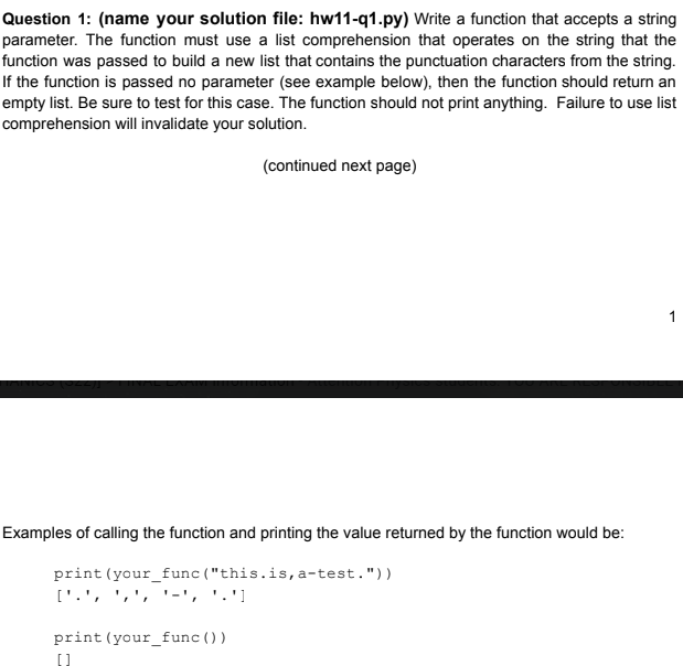Solved MUST USE LIST COMPREHENSION NO SEPERATE IF STATEMENTS