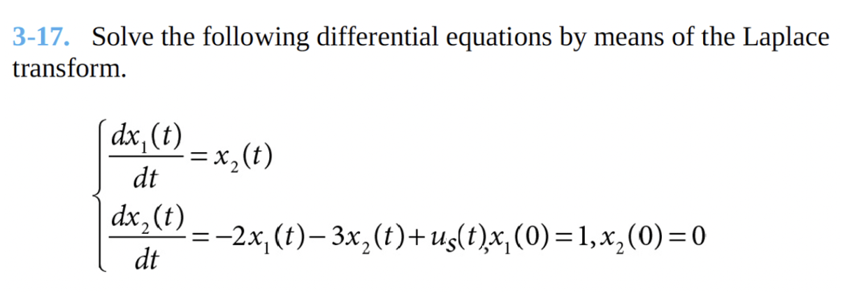 Solved 3-17. Solve the following differential equations by | Chegg.com