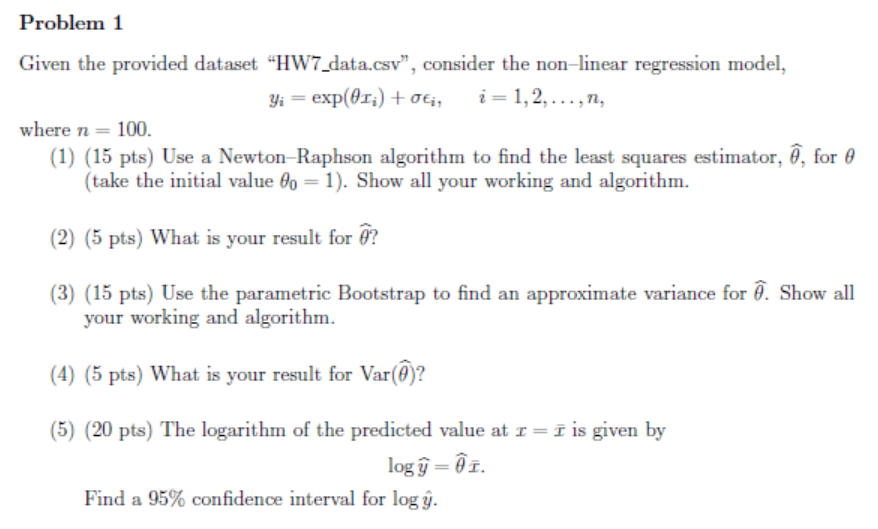 Solved Given the provided dataset 