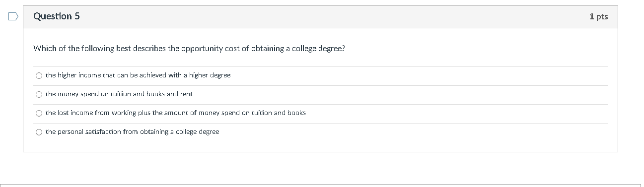 Solved Which of the following best describes the opportunity | Chegg.com