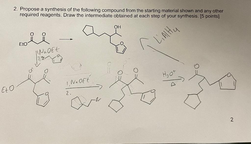 2. Propose a synthesis of the following compound from | Chegg.com