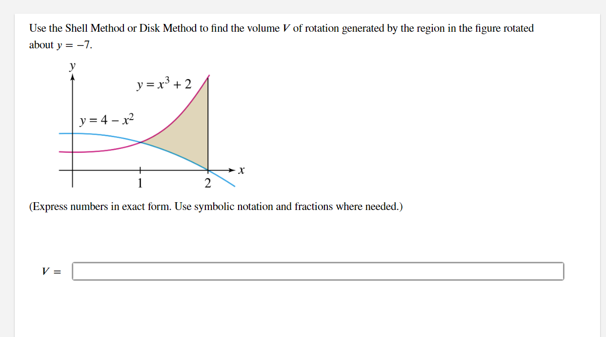 Solved Use the Shell Method or Disk Method to find the | Chegg.com