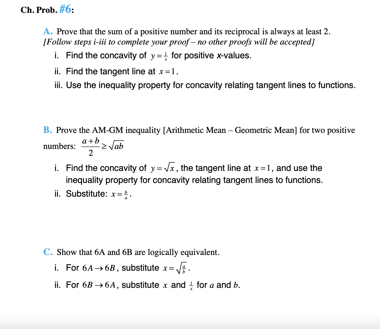 Solved Ch. ﻿Prob. #6:A. ﻿Prove that the sum of a positive | Chegg.com