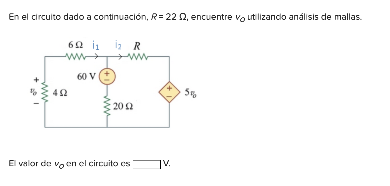 Solved En el circuito dado a continuación, R=22Ω, encuentre | Chegg.com