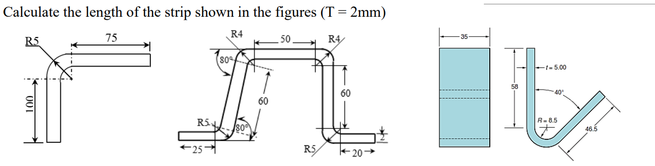 Solved Calculate the length of the strip shown in the | Chegg.com