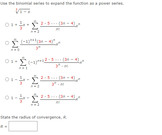 Solved Use the binomial series to expand the function as a | Chegg.com