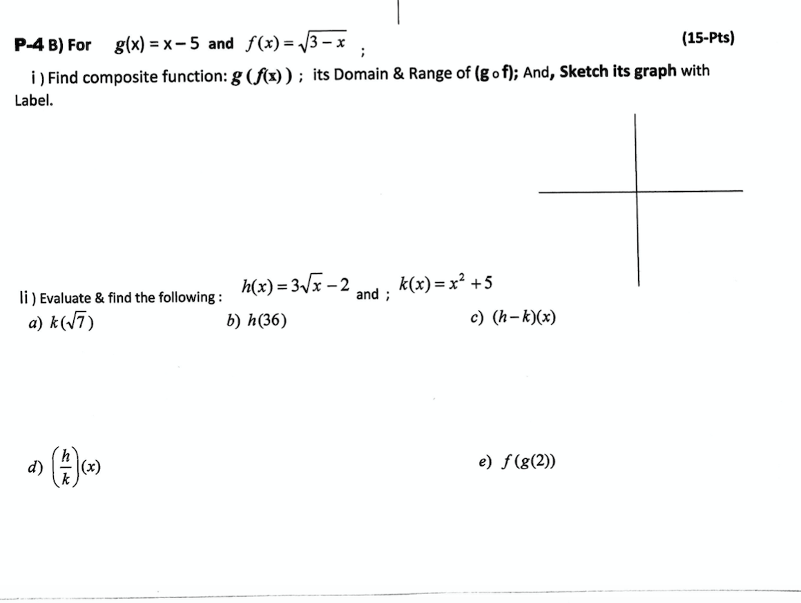 Solved P 4 B For G X X 5 And F X 13 X 15 Pts Chegg Com