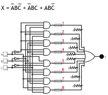 Answered: The schematic below shows a PLD circuit capable of