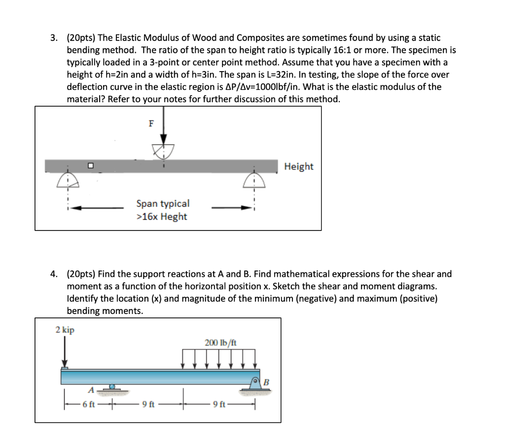 Solved 3. (20pts) The Elastic Modulus of Wood and Composites