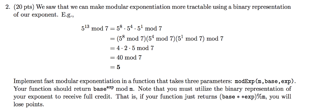 Solved 2. (20 pts) We saw that we can make modular | Chegg.com