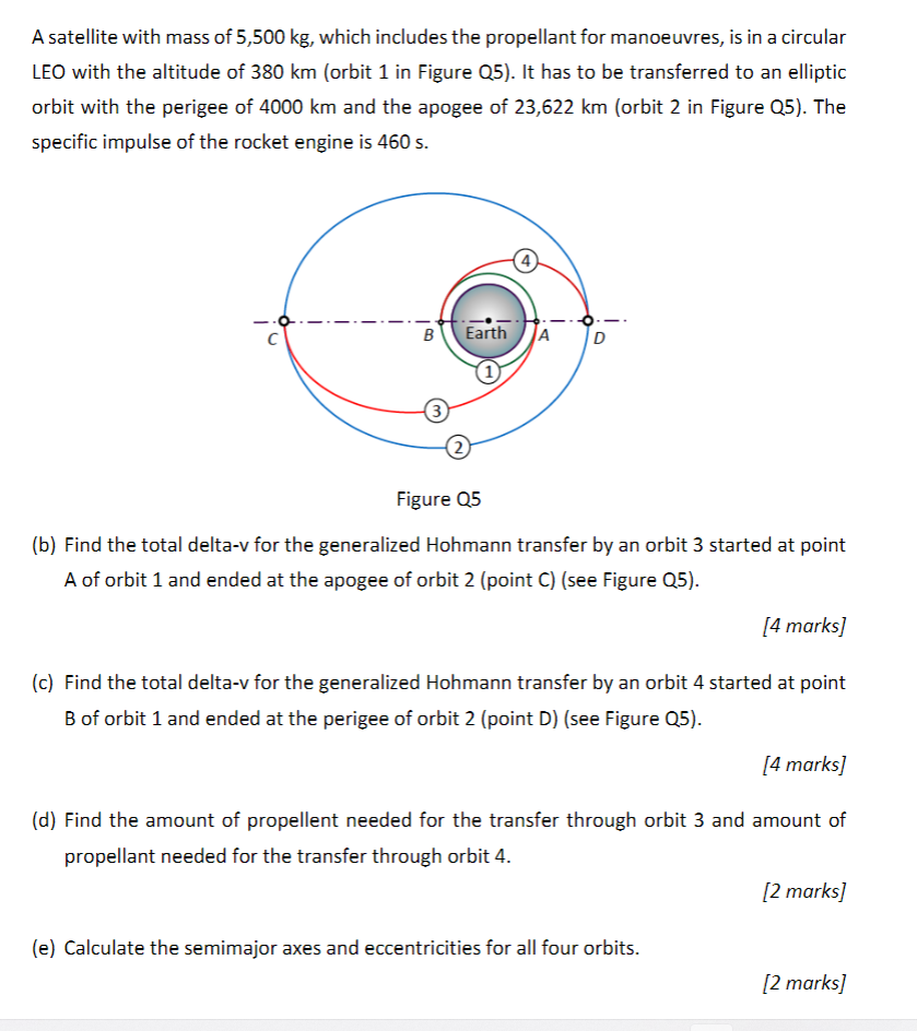 Solved A Satellite With Mass Of 5,500 Kg, Which Includes The | Chegg.com