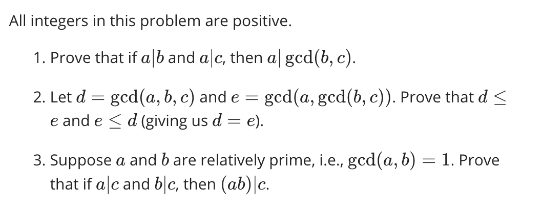 Solved All Integers In This Problem Are Positive. 1. Prove | Chegg.com