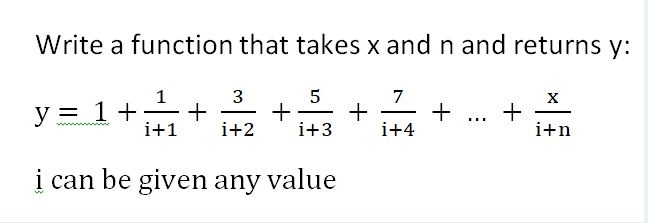 Solved Write a function that takes x ﻿and n ﻿and returns y | Chegg.com