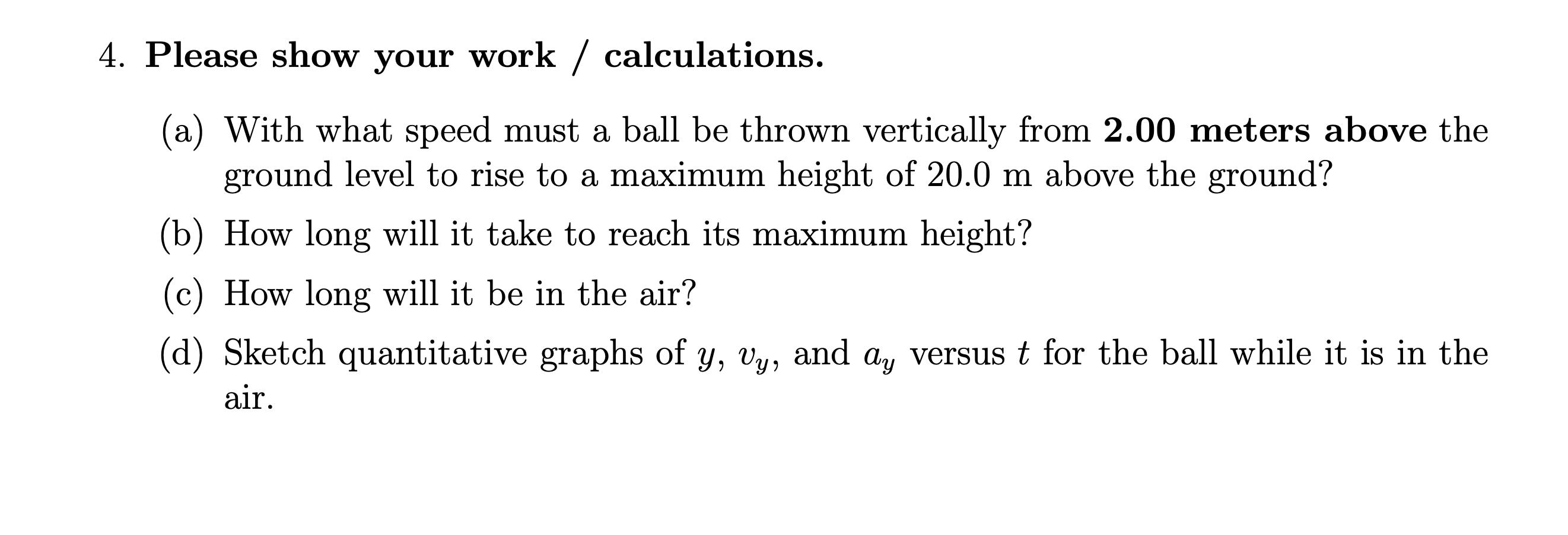 Solved 4. Please show your work / calculations. (a) With | Chegg.com