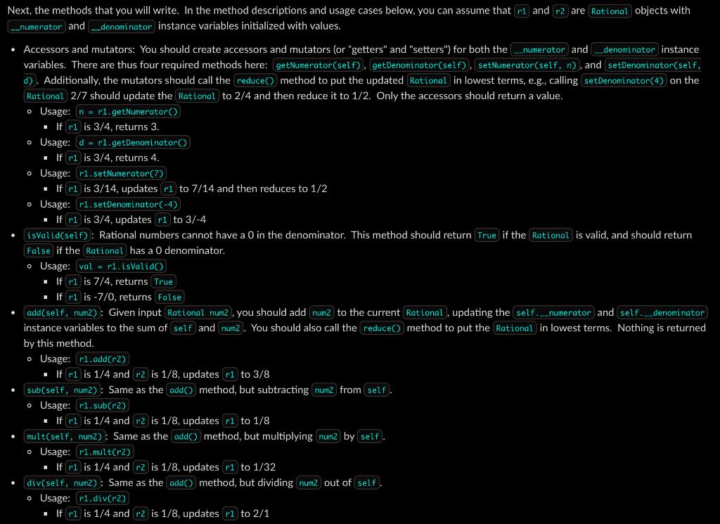 Solved Next, the methods that you will write. In the method | Chegg.com