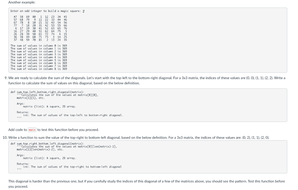 Solved Part B: Verify magic squares In this part of the lab, | Chegg.com