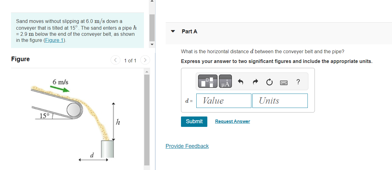 Solved Sand moves without slipping at 6.0 m/s down a | Chegg.com
