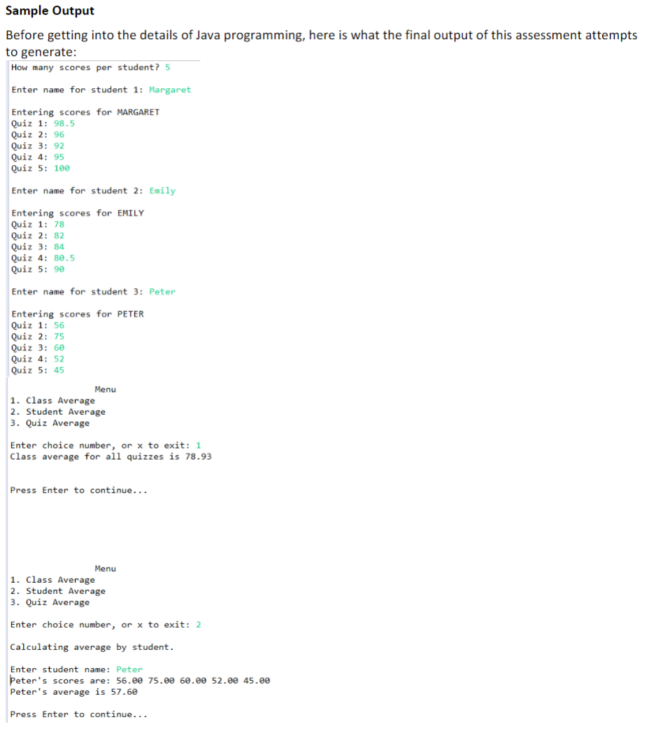 Solved I need Java code. Requirements You have wide latitude | Chegg.com