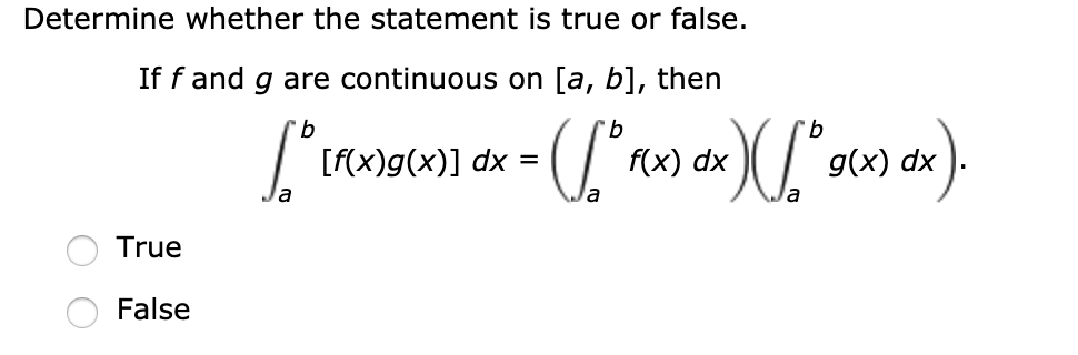 Solved Determine whether the statement is true or false. If | Chegg.com