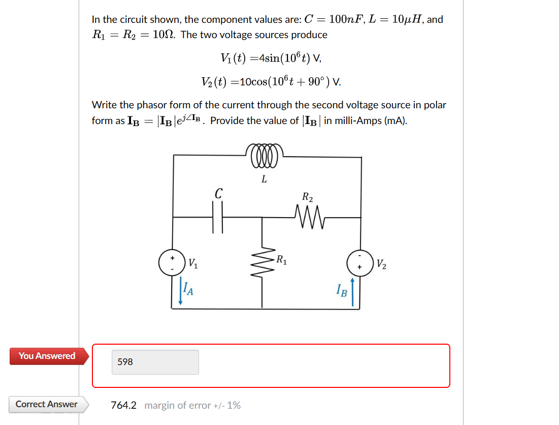 Solved In ﻿the circuit shown, the component values are: | Chegg.com