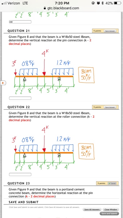 Solved Verizon LTE @ ㆆ * 42% 7:20 PM a gtc.blackboard.com 4 | Chegg.com