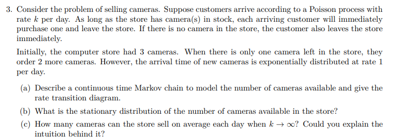 Solved Consider the problem of selling cameras. Suppose | Chegg.com