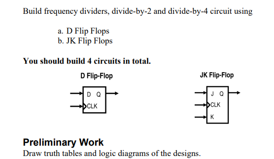 Frequency Division using Divide-by-2 Toggle Flip-flops