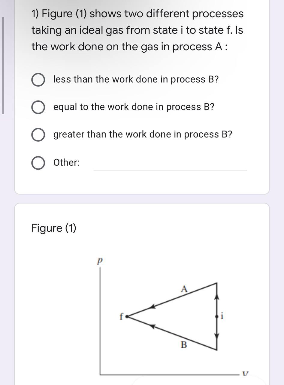 Solved 1) Figure (1) Shows Two Different Processes Taking An | Chegg.com