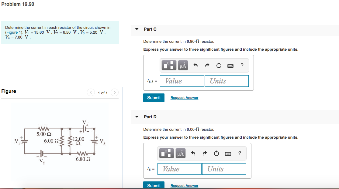 Solved Problem 19.90 - Part Determine the current in each | Chegg.com