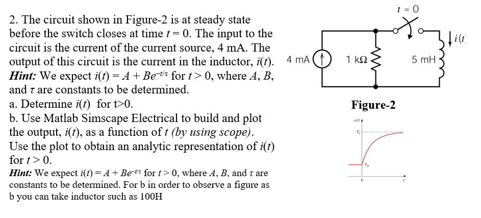Solved t = 0 3 file 1 k 2 5 mH 2. The circuit shown in | Chegg.com
