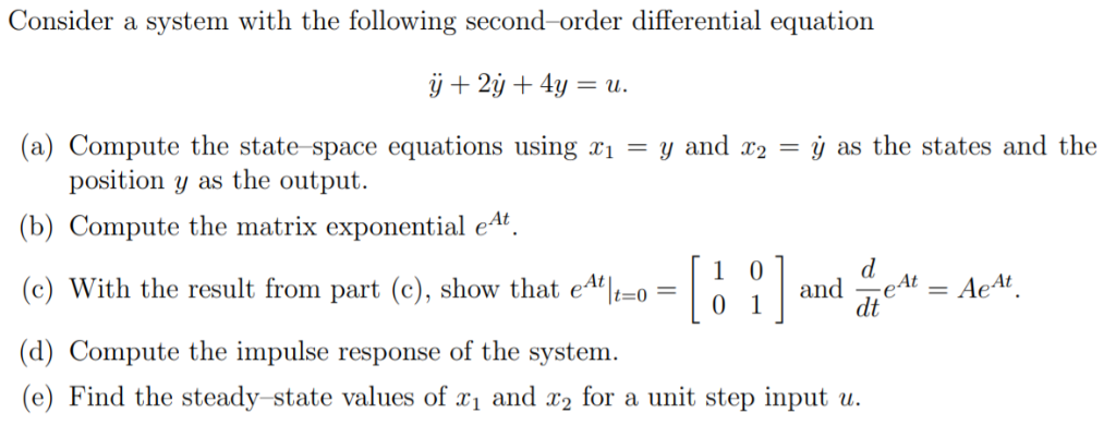 Solved Consider A System With The Following Second-order | Chegg.com