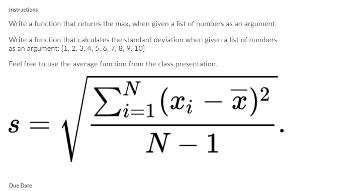 Solved Instructions Write a function that returns the max, | Chegg.com