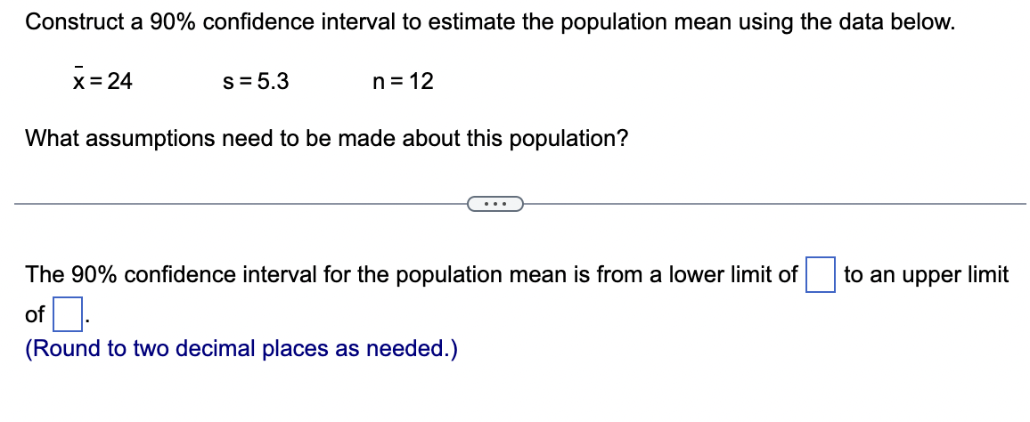 Solved Construct a 90% confidence interval to estimate the | Chegg.com