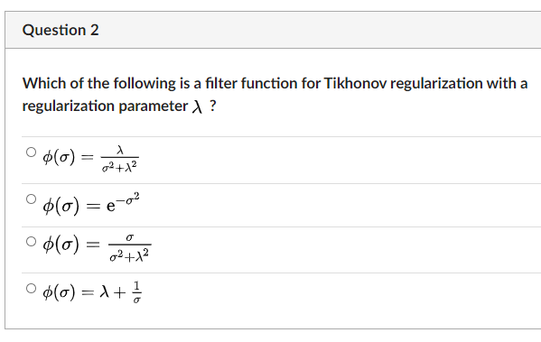 Solved Question 2 Which of the following is a filter | Chegg.com