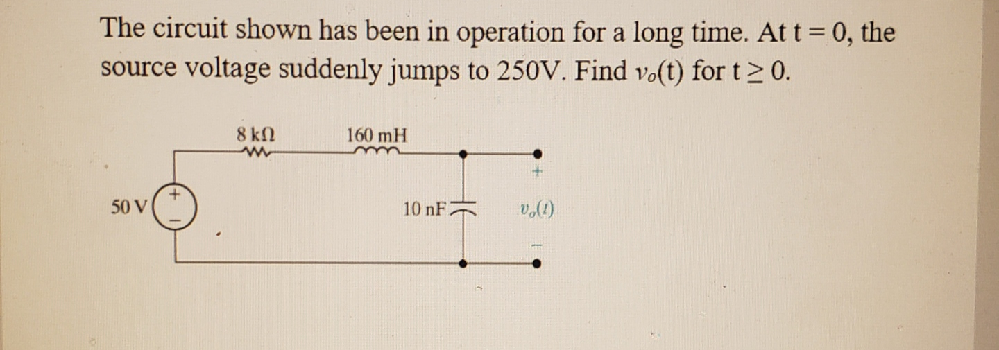Solved The circuit shown has been in operation for a long | Chegg.com