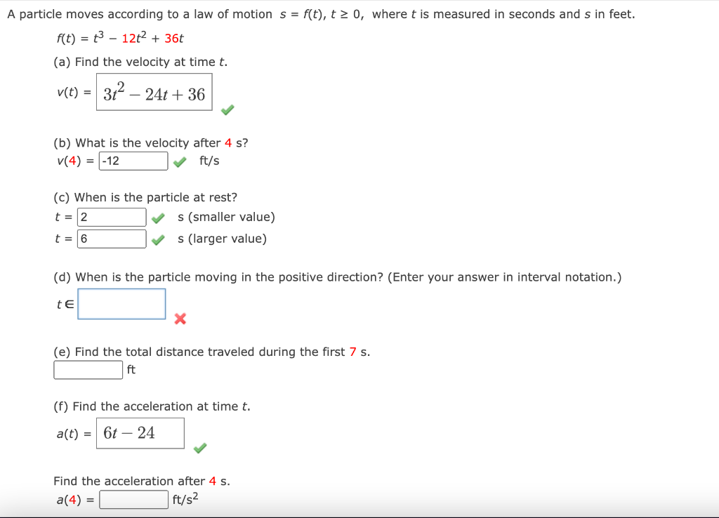 Solved A Particle Moves According To A Law Of Motion S