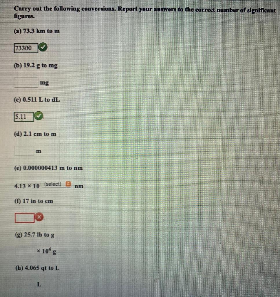Solved Carry out the following conversions. Report your | Chegg.com